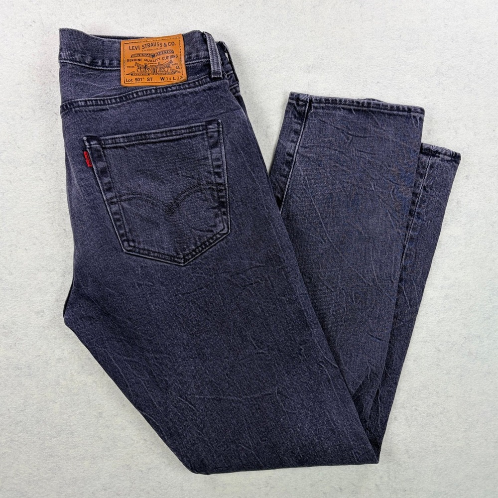 Levis 501 ST Justin Timberlake Fresh Leaves Black Acid Wash Jeans W34 L32